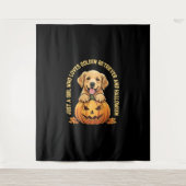 Een meisje dat dol is op Golden Retrievers Wandkleed (Voorkant)