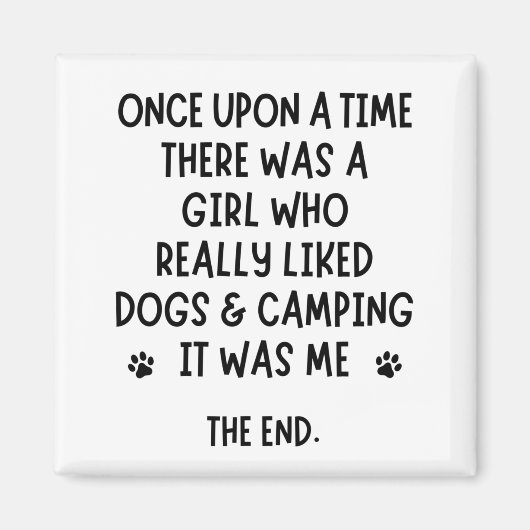 Een meisje dat echt van Camping en Dogs hield Magneet (Voorkant)