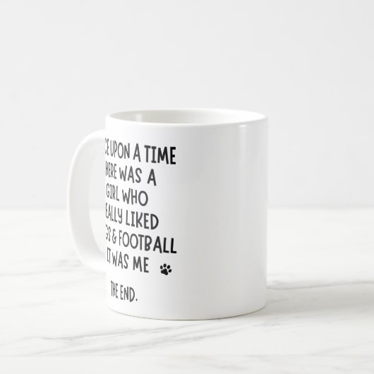 Een meisje dat echt van Football en honden hield Koffiemok (Voorkant links)