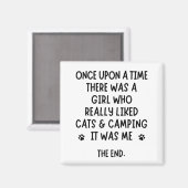 Een meisje dat echt van katten en kamperen hield. magneet (Voorkant / Achterkant)