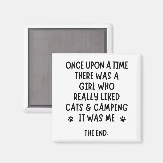 Een meisje dat echt van katten en kamperen hield. magneet (Voorkant / Achterkant)