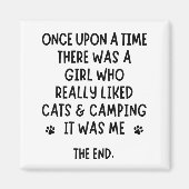 Een meisje dat echt van katten en kamperen hield. magneet (Voorkant)