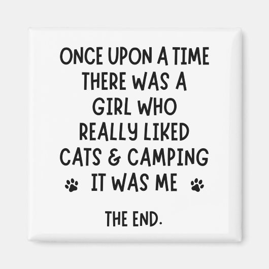 Een meisje dat echt van katten en kamperen hield. magneet (Voorkant)