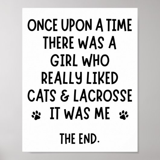 Een meisje dat echt van katten en lacrosse hield. poster (Voorkant)