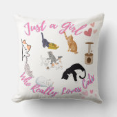 Een meisje dat echt van katten houdt kussen (Voorkant)