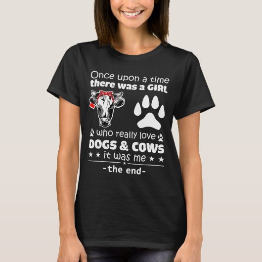 Een meisje dat echt van Koeien en honden houdt, ho T-shirt (Voorkant)