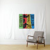 Een meisje dat echt van konijnen houdt wandkleed (In Situ (horizontaal))