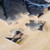 Een meisje dat een draak voorbij ziet vliegen. legpuzzel (Zijkant)