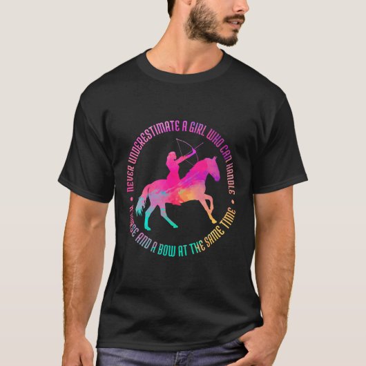 Een meisje dat een paard en een buik kan afhandele t-shirt (Voorkant)
