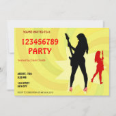 Een meisje dat elektrische gitaar palent kaart (Voorkant)