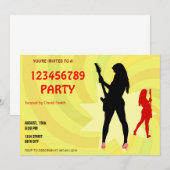 Een meisje dat elektrische gitaar palent kaart (Voorkant / Achterkant)