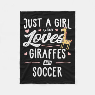 Een meisje dat giraffen en voetbal liefheeft cadea fleece deken