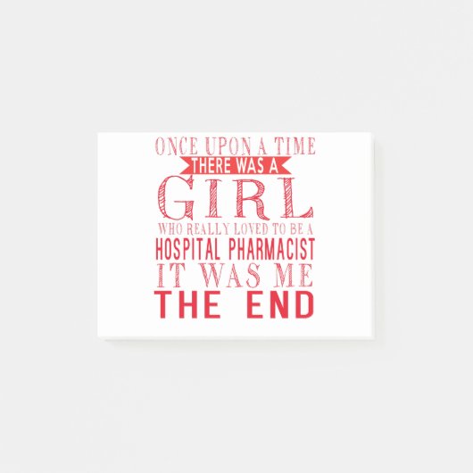 Een meisje dat graag een ziekenhuisapotheker is post-it® notes (Voorkant)