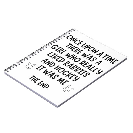 Een meisje dat Hockey en konijnen echt leuk vond. Notitieboek (Linkerzijde)