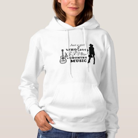 Een meisje dat houdt van countrymuziek hoodie (Voorkant)