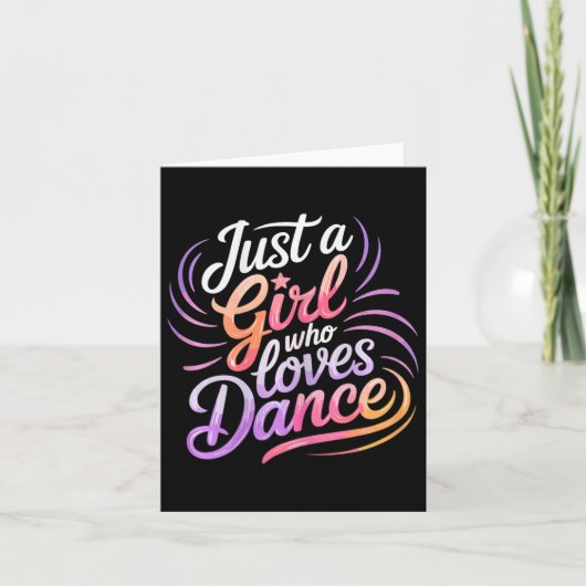 Een meisje dat houdt van dansen kaart (Voorkant)