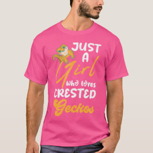 Een meisje dat houdt van gekuifde gekko's t-shirt