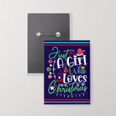 Een meisje dat houdt van Kerstmis-64714 Button (Voorkant / Achterkant)