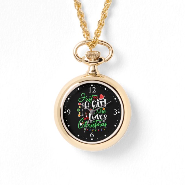 Een meisje dat houdt van Kerstmis-64714 Horloge (Voorkant)