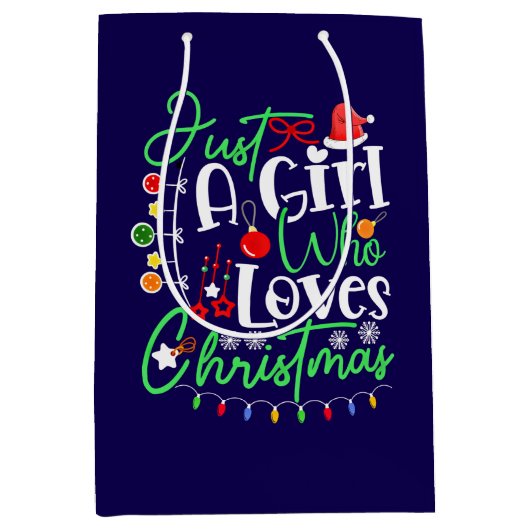 Een meisje dat houdt van Kerstmis-64714 Medium Cadeauzakje (Voorkant)