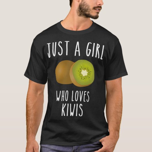 Een meisje dat houdt van kiwi fruit kiwi fruit zom t-shirt (Voorkant)