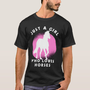 Een meisje dat houdt van paarden een paard minnaar t-shirt