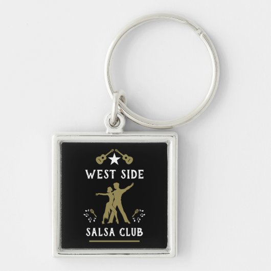 Een meisje dat houdt van salsa dansen sleutelhanger (Voorkant)