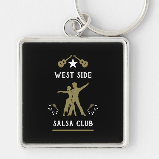 Een meisje dat houdt van salsa dansen sleutelhanger (Voorkant)