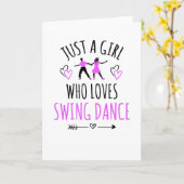 Een meisje dat houdt van swingdanscadeaus swingdan kaart (Gele Bloem)