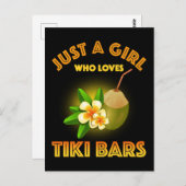 Een meisje dat houdt van Tiki Bars Briefkaart (Voorkant / Achterkant)