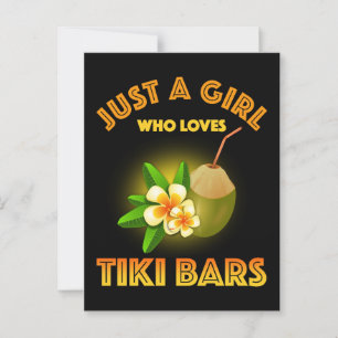 Een meisje dat houdt van Tiki Bars Briefkaart