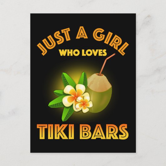 Een meisje dat houdt van Tiki Bars Briefkaart (Voorkant)