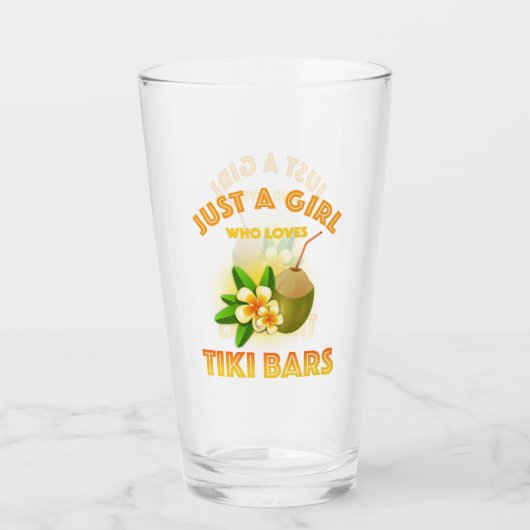 Een meisje dat houdt van Tiki Bars Glas (Achterkant)