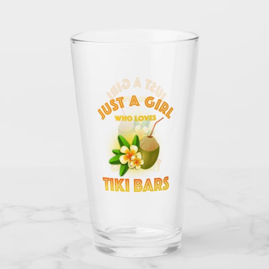 Een meisje dat houdt van Tiki Bars Glas (Voorkant)