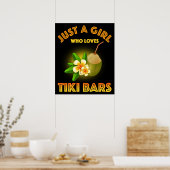 Een meisje dat houdt van Tiki Bars Poster (Keuken)