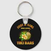 Een meisje dat houdt van Tiki Bars Sleutelhanger (Voorkant)