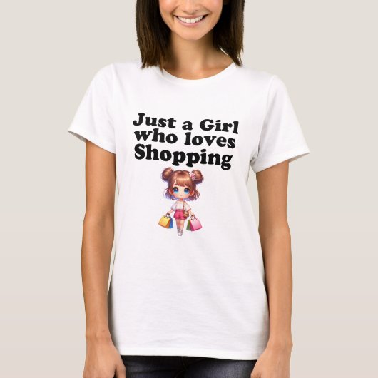 Een meisje dat houdt van winkelen t-shirt (Voorkant)