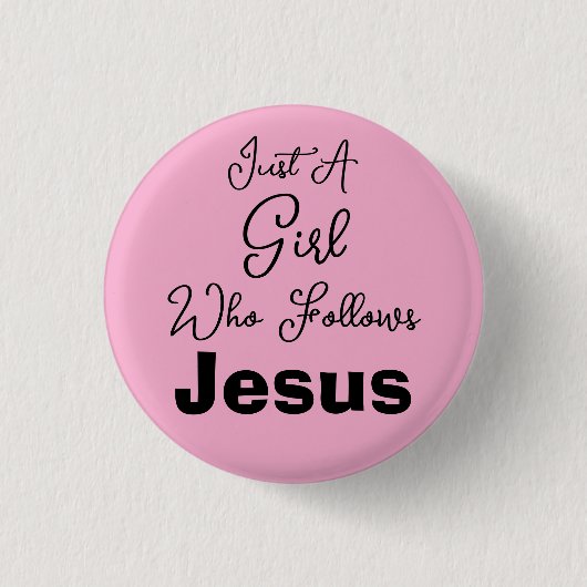 Een meisje dat Jezus volgt Ronde Button 3,2 Cm (Voorkant)