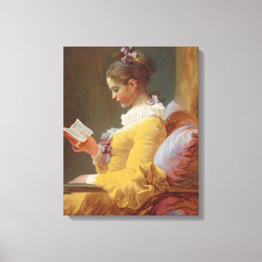 Een meisje dat leest, de lezer van J. Fragonard Canvas Afdruk (Voorkant)