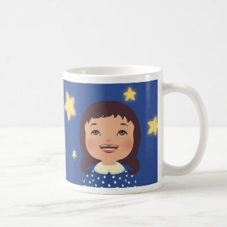 Een meisje dat naar sterren kijkt koffiemok