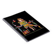 EEN MEISJE DAT OPRECHT WERKT IN LAPTOP 96 NOTITIEBOEK (Rechterzijde)