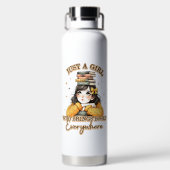 Een meisje dat overal boeken meeneemt waterfles (Achterkant)