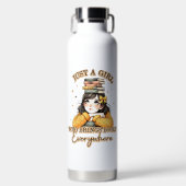 Een meisje dat overal boeken meeneemt waterfles (Voorkant)