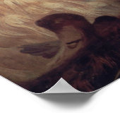 Een meisje dat pacocks voedt poster (Hoek)