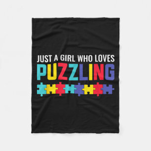 Een meisje dat puzzel puzzel horror leuk vindt fleece deken