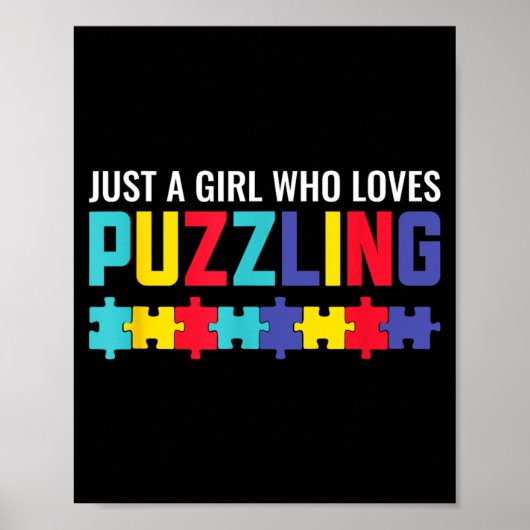 Een meisje dat puzzel puzzel horror leuk vindt poster (Voorkant)