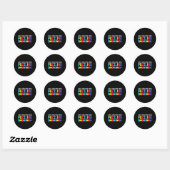 Een meisje dat puzzel puzzel horror leuk vindt ronde sticker (Vel)