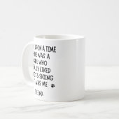 Een meisje dat Skiing en Dogs echt leuk vond. Koffiemok (Voorkant links)