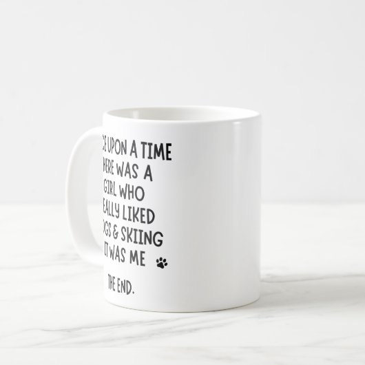 Een meisje dat Skiing en Dogs echt leuk vond. Koffiemok (Voorkant links)