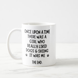 Een meisje dat Skiing en Dogs echt leuk vond. Koffiemok